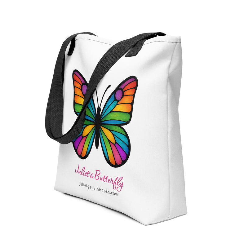 Tote Bag with Colorful Butterfly, Created by Women’s Fiction & Romance Author Juliet Gauvin