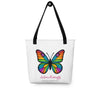 Tote Bag with Colorful Butterfly, Created by Women’s Fiction & Romance Author Juliet Gauvin