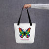Tote Bag with Colorful Butterfly, Created by Women’s Fiction & Romance Author Juliet Gauvin
