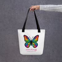 Tote Bag with Colorful Butterfly, Created by Women’s Fiction & Romance Author Juliet Gauvin