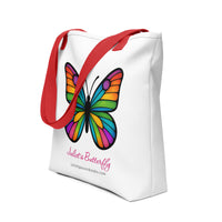 Tote Bag with Colorful Butterfly, Created by Women’s Fiction & Romance Author Juliet Gauvin