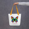 Tote Bag with Colorful Butterfly, Created by Women’s Fiction & Romance Author Juliet Gauvin