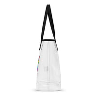 Clear Tote Bag Stadium or Beach Ready with Colorful Butterfly, Created by Women’s Fiction & Romance Author Juliet Gauvin
