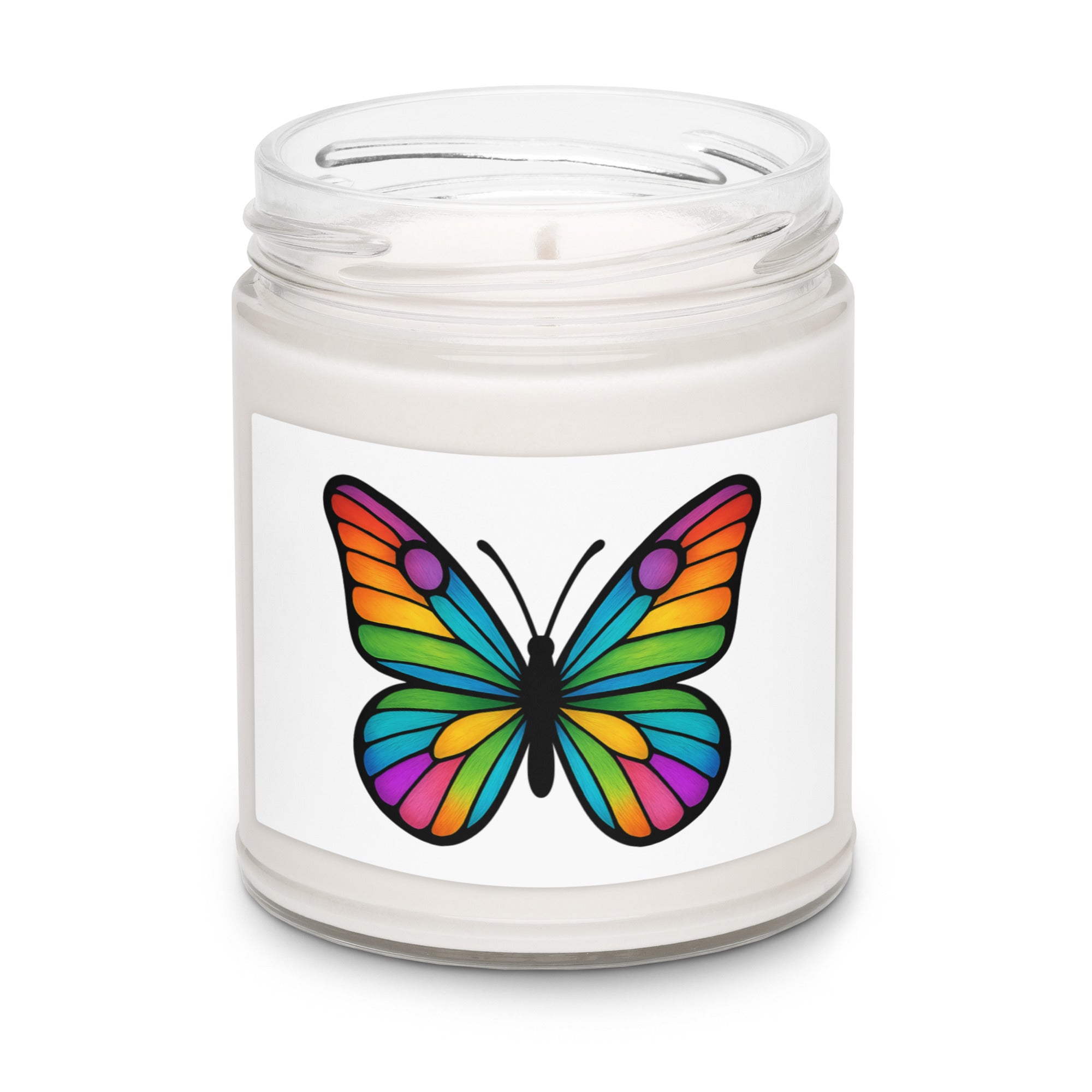 Soy Scented Candle with Colorful Butterfly, Created by Women’s Fiction & Romance Author Juliet Gauvin