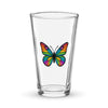 Pint Glass with Colorful Butterfly, Created by Women’s Fiction & Romance Author Juliet Gauvin