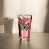 Pint Glass with Colorful Butterfly, Created by Women’s Fiction & Romance Author Juliet Gauvin