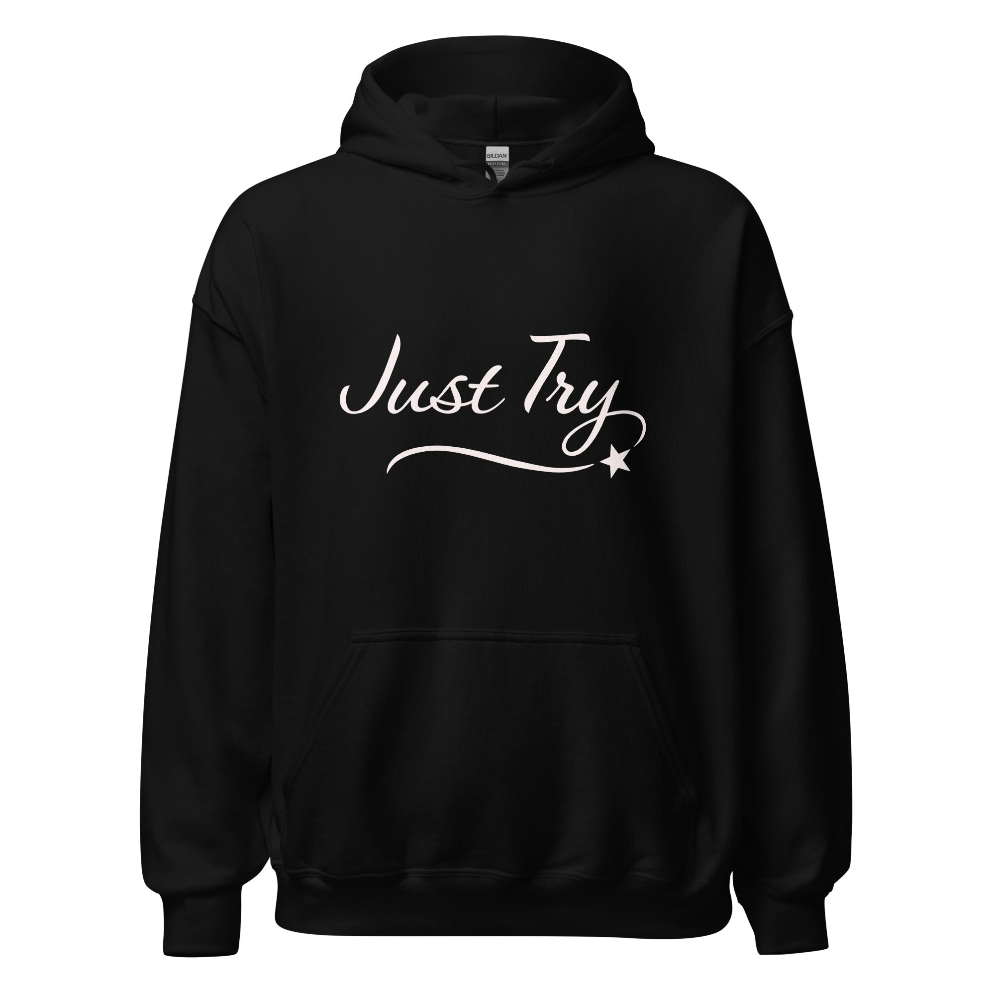 From Christmas Romance Love and The Irish Gallery, the words “Just Try” on a Hoodie, Created by Women’s Fiction & Romance Author Juliet Gauvin
