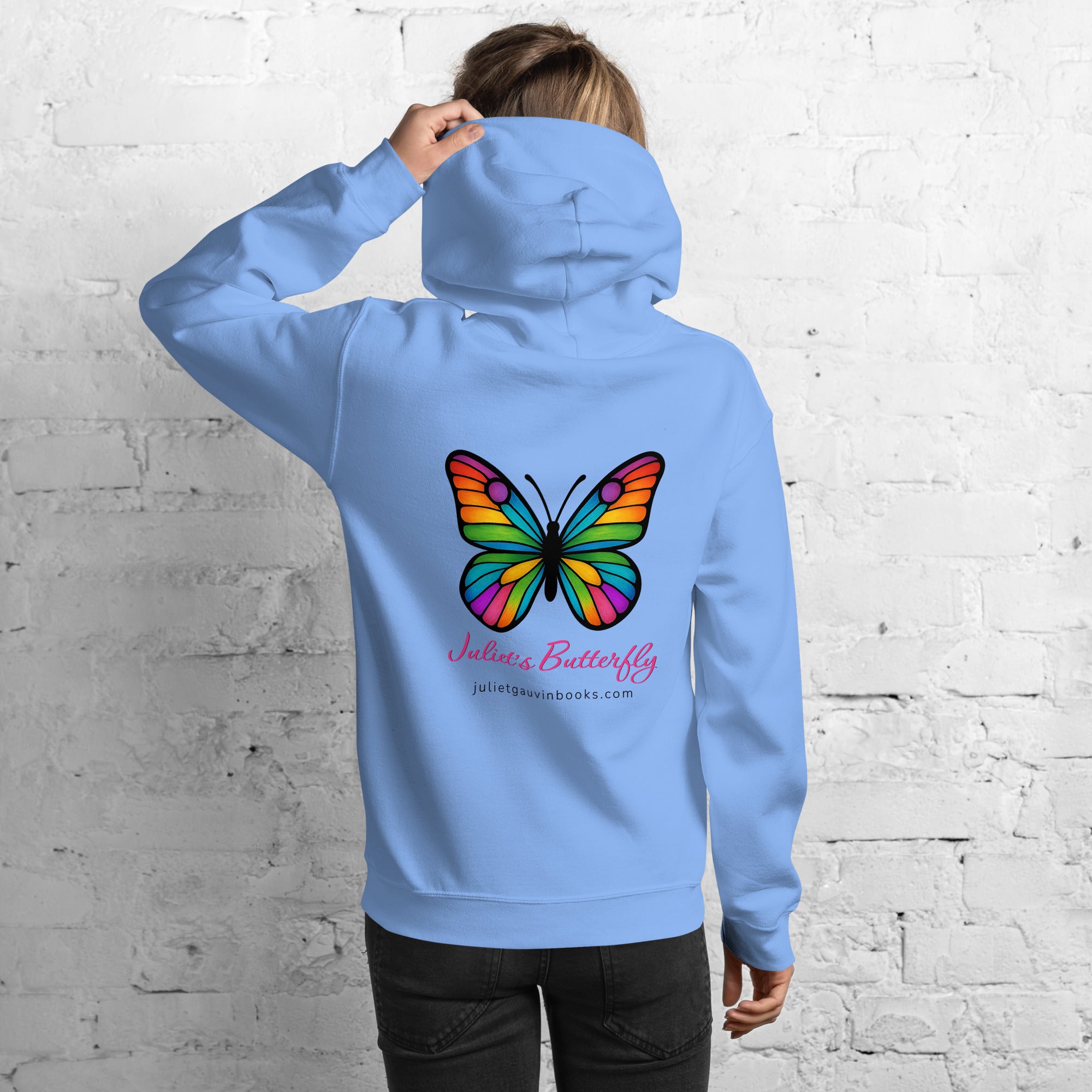 Colorful Butterfly Hoodie, Created by Women’s Fiction & Romance Author Juliet Gauvin