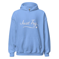 From Christmas Romance Love and The Irish Gallery, the words “Just Try” on a Hoodie, Created by Women’s Fiction & Romance Author Juliet Gauvin