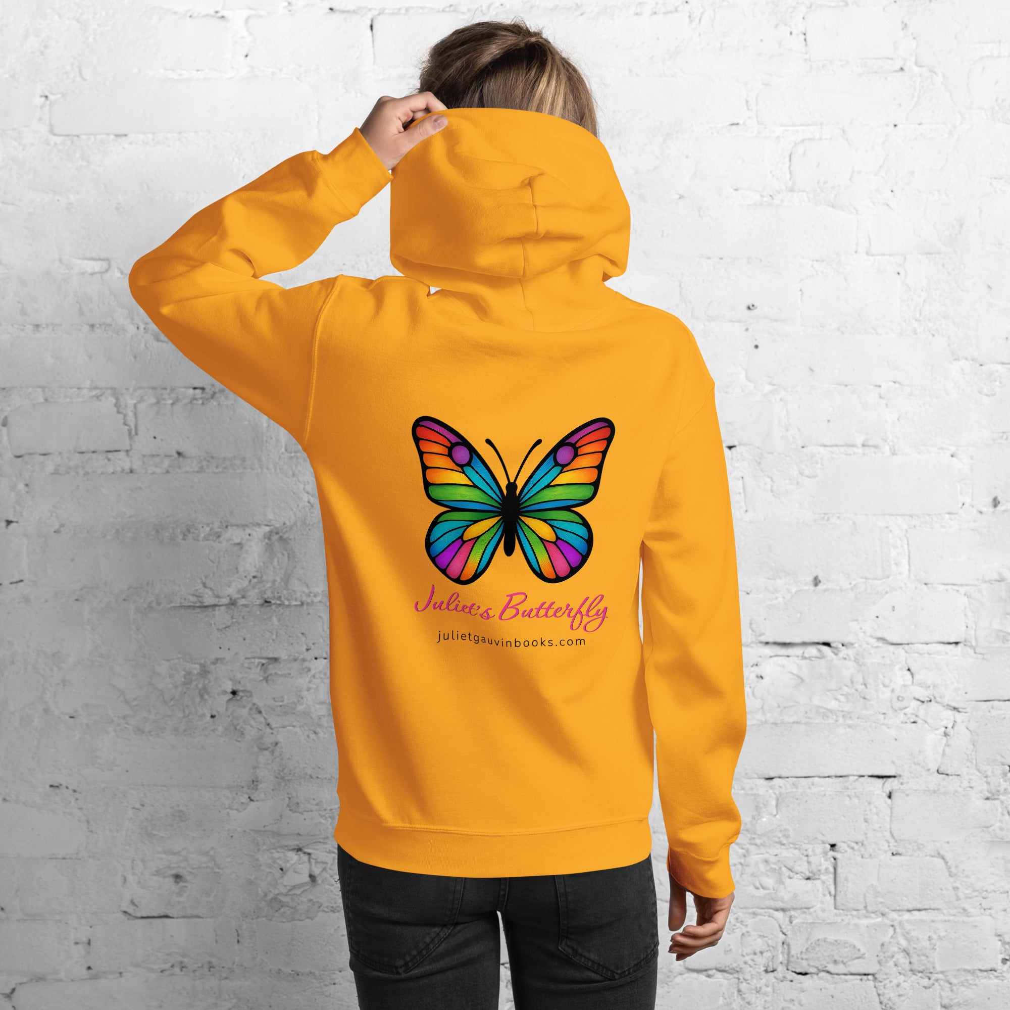 Colorful Butterfly Hoodie, Created by Women’s Fiction & Romance Author Juliet Gauvin