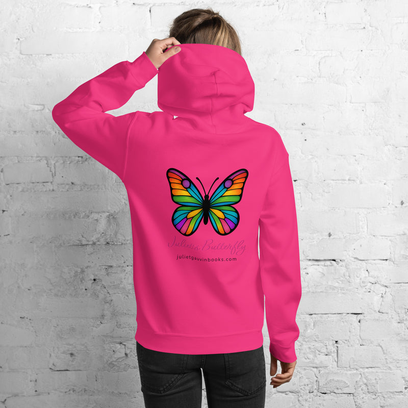 Colorful Butterfly Hoodie, Created by Women’s Fiction & Romance Author Juliet Gauvin