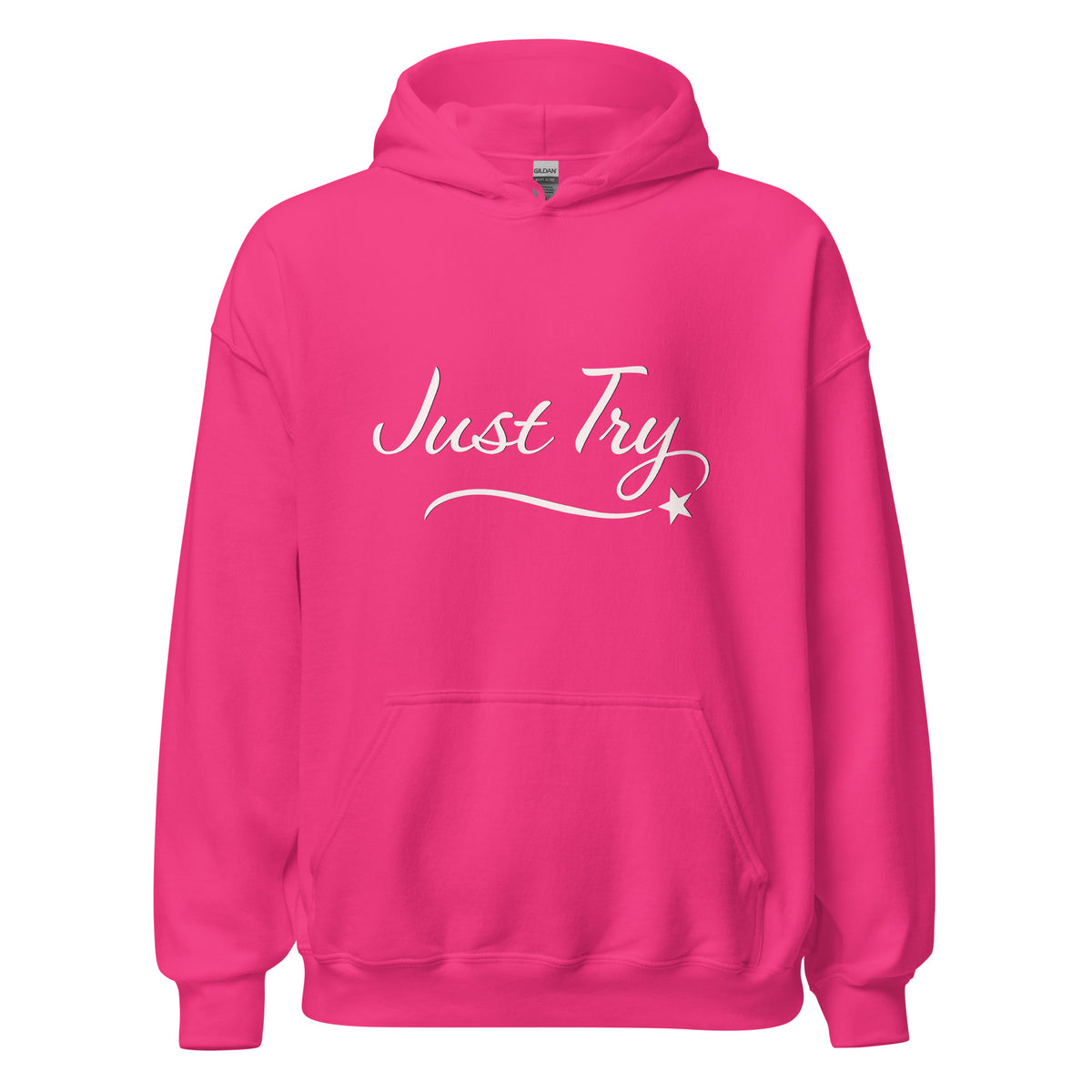 From Christmas Romance Love and The Irish Gallery, the words “Just Try” on a Hoodie, Created by Women’s Fiction & Romance Author Juliet Gauvin
