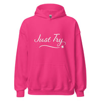 From Christmas Romance Love and The Irish Gallery, the words “Just Try” on a Hoodie, Created by Women’s Fiction & Romance Author Juliet Gauvin