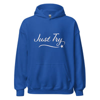 From Christmas Romance Love and The Irish Gallery, the words “Just Try” on a Hoodie, Created by Women’s Fiction & Romance Author Juliet Gauvin
