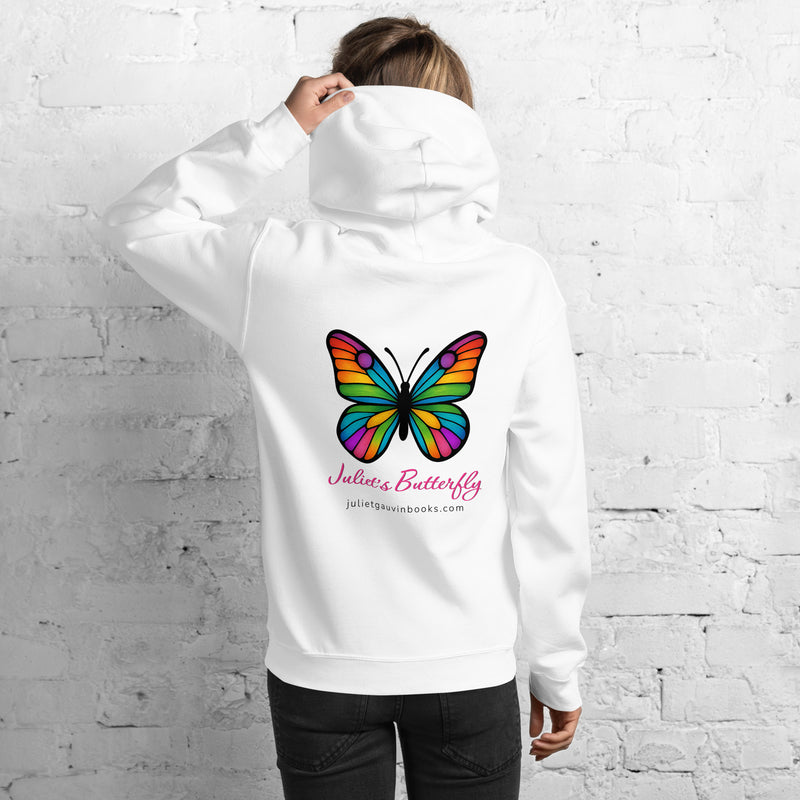Colorful Butterfly Hoodie, Created by Women’s Fiction & Romance Author Juliet Gauvin