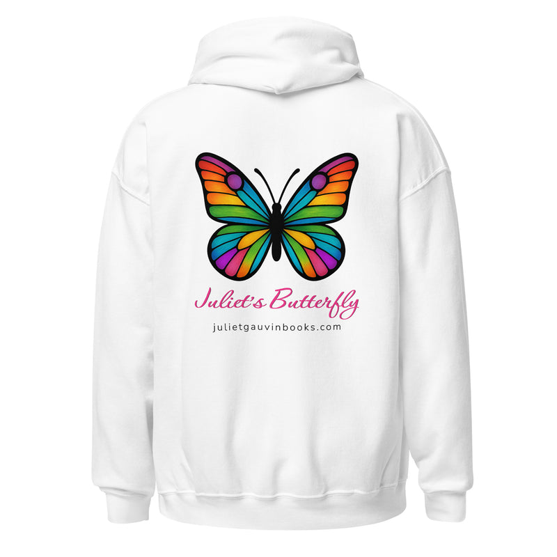 Colorful Butterfly Hoodie, Created by Women’s Fiction & Romance Author Juliet Gauvin