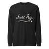 From Christmas Romance Love and The Irish Gallery, the words “Just Try” on a Longsleeve Shirt, Created by Women’s Fiction & Romance Author Juliet Gauvin