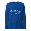 From Christmas Romance Love and The Irish Gallery, the words “Just Try” on a Longsleeve Shirt, Created by Women’s Fiction & Romance Author Juliet Gauvin