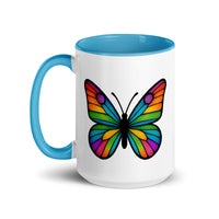 Colorful Butterfly Mug with Inside Color, Created by Women’s Fiction & Romance Author Juliet Gauvin