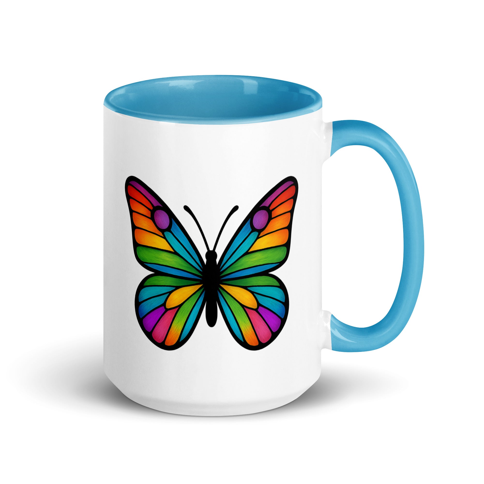 Colorful Butterfly Mug with Inside Color, Created by Women’s Fiction & Romance Author Juliet Gauvin