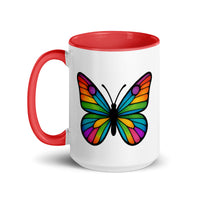 Colorful Butterfly Mug with Inside Color, Created by Women’s Fiction & Romance Author Juliet Gauvin
