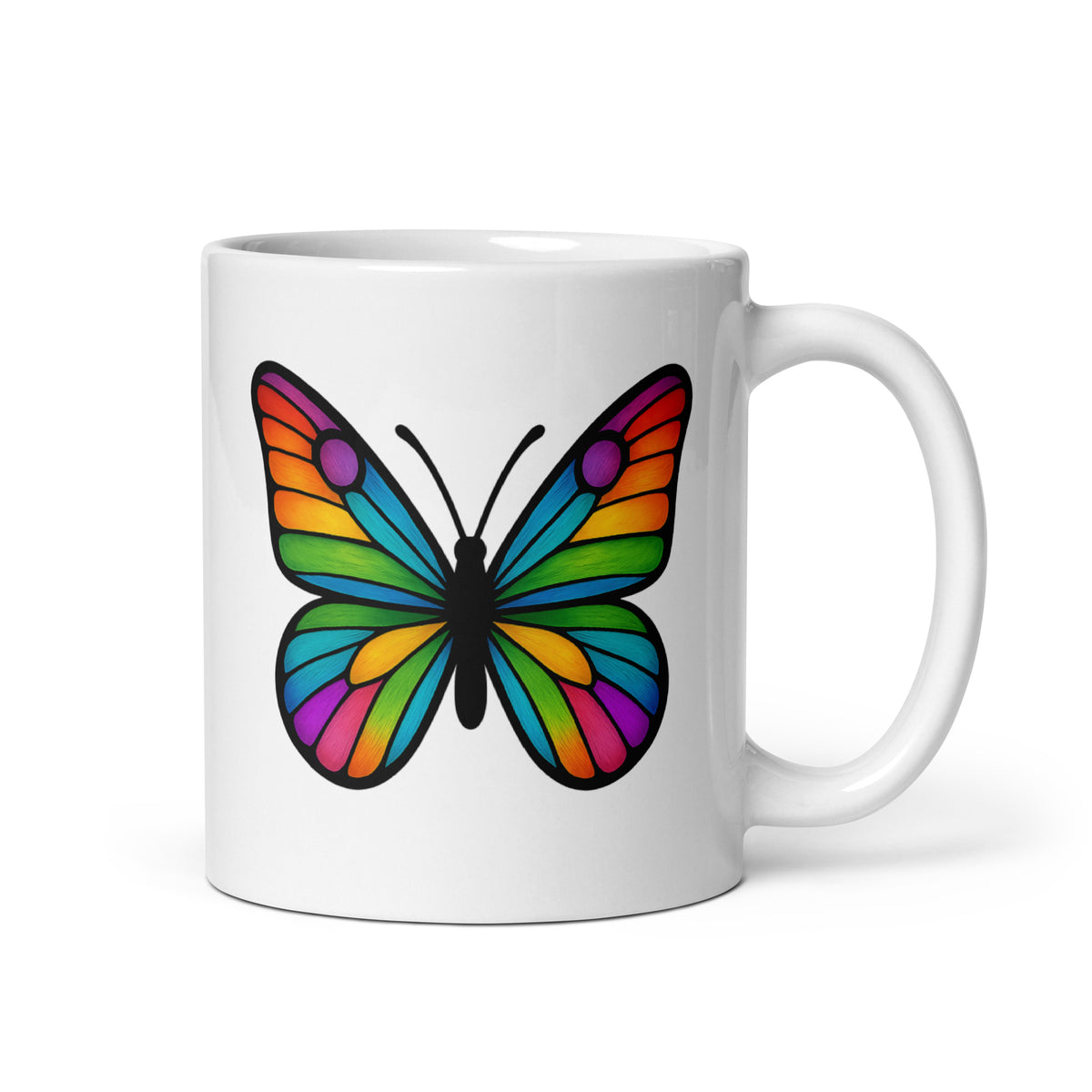 Colorful Butterfly Mug, Created by Women’s Fiction & Romance Author Juliet Gauvin