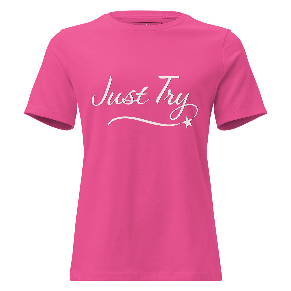 From Christmas Romance Love and The Irish Gallery, the words “Just Try” on a T-Shirt, Created by Women’s Fiction & Romance Author Juliet Gauvin